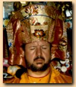 'Buddha' Ron posing with his crown